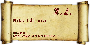 Miks Lívia névjegykártya